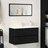 Spülbeckenschrank Schwarz Eiche 80x38,5x45 cm Holzwerkstoff Produktbild-Vorschau 3