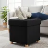 Pouf Relaxdays con vano portaoggetti, imbottito, A x L x P: Anteprima dell’immagine prodotto 2