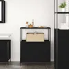 vidaXL Badschrank mit Regalen Schwarz Eichen-Optik Produktbild-Vorschau 3