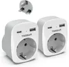 TESSAN 2er Pack Adapter England Deutschland Stecker 3 in 1 Produktbild-Vorschau 1