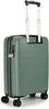 A green suitcase with a telescopic handle and four wheels, shown from a three-quarter front view against a white background. Podgląd zdjęcia produktu