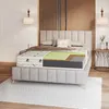A cutaway view of a mattress on a bed in a bedroom setting. Produktbild-Vorschau