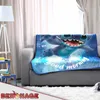 A blanket with a cartoon character is draped over a sofa in a living room. Anteprima dell’immagine prodotto