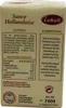The image shows the side panel of a Lukull Sauce Hollandaise product box, detailing ingredients, preparation instructions, and nutritional information. Produktbild-Vorschau
