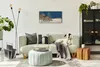Wandkunst Leinwand Bild Uhr 60x30 Malerei Abstrakte Winter Produktbild-Vorschau 4