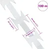 A close-up of razor wire with dimensions indicated by measurement lines and text. Voir les images du produit