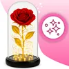 Rose éternelle en dôme de verre avec lumière LED | Fleur de Voir les images du produit 3