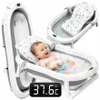 Faltbare Babybadewanne mit LCD-Thermometer und Kissen Produktbild-Vorschau 1