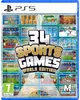 A collage of various sports game screenshots and the game title on a white background. Produktbild-Vorschau
