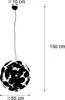 A diagram of a pendant lamp with dimensions indicated. Podgląd zdjęcia produktu