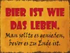 vianmo Holzschild 30x40 cm Bier ist wie das Leben man soll Produktbild-Vorschau 1