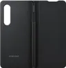 A black flip cover for a Samsung Galaxy Z Fold3 with a stylus holder. Produktbild-Vorschau
