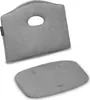 Two grey fabric cushions for a high chair, one larger with a hole in the center, and one smaller rectangular cushion. Produktbild-Vorschau