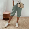 Damen Leinen-Shorts Sommer Knielang mit Kordelzug, Luftig Produktbild-Vorschau 3