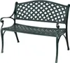 A dark gray metal garden bench with a lattice design on the back and seat, shown against a white background. Produktbild-Vorschau