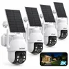 4 Stück 2K 3MP Solar überwachungskamera Aussen 360° PTZ Produktbild-Vorschau 1