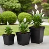 Garronda - Pot de fleurs carré en plastique avec trous de Voir les images du produit 2