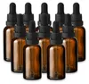 10x Braune Glasflasche 30 ml mit schwarzer Pipette leer zum Produktbild-Vorschau 1