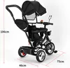 4 in 1 Baby-Dreirad Kinderdreirad Lenkstange Fahrrad Baby Produktbild-Vorschau 3