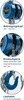 Close-up shots of a blue chain hoist, highlighting its features with German text labels. Produktbild-Vorschau