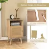 A bedside table with decorative elements and safety features highlighted. Produktbild-Vorschau