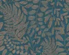 A close-up view of a blue wallpaper with a brown fern and leaf pattern. Náhľad obrázku produktu