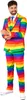 A man wearing a rainbow-striped suit. Produktbild-Vorschau