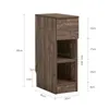 A diagram showing the dimensions of a narrow cabinet with a drawer and shelves. Anteprima dell’immagine prodotto
