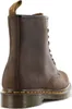 A close-up side view of a brown leather boot. Voir les images du produit