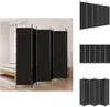 A black fabric room divider is set up in a bedroom, partially obscuring a bed and window. Voir les images du produit