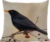 MuchoWow® Outdoor Kissen - Amsel - Vogel - Zweige - Beere - Produktbild-Vorschau 1