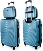 Two views of a blue luggage set on a white background. Náhled obrázku produktu
