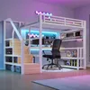 Flieks Etagenbett 140x200cm mit Schreibtisch und Produktbild-Vorschau 1