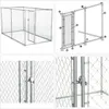 A collage of images showing a metal dog kennel from different angles and close-ups of its construction and latch. Náhled obrázku produktu