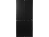 A black Hisense refrigerator with a four-door design is shown against a white background. Produktbild-Vorschau