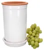 Ton-Weinkühler + Untersetzer weiß lasiert Ø 12,5 cm H 21 cm Produktbild-Vorschau 3
