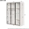 Kleiderschrank - 110x50x160 cm weiß - 3 Glastüren & Produktbild-Vorschau 7