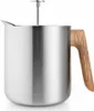 A stainless steel French press with a wooden handle on a white background. Náhled obrázku produktu