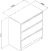 Commode VBChome à 3 tiroirs 70 x 40 x 77 cm Blanc mat Voir les images du produit 2