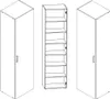 Schrank 1-türig weiß MIAMI-43, B/H/T ca. 45/185/40 cm Produktbild-Vorschau 4