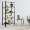 5 Etagen Metallregal Höhenverstellbar mit Rädern und Haken, Produktbild-Vorschau 4