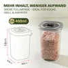 A diagram of a storage container next to a filled storage container. Produktbild-Vorschau