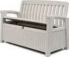 A white storage bench with its lid open, showing the storage compartment inside. Náhľad obrázku produktu