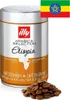 A can of illy Arabica Selection Ethiopia coffee beans with a pile of coffee beans in front of it, and the Ethiopian flag in the top right corner. Produktbild-Vorschau
