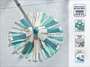 A mop with microfiber strips is shown on a tiled floor, with feature callouts on the right side. Náhľad obrázku produktu