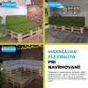 Collage of outdoor furniture arrangements and text highlighting flexibility. Náhľad obrázku produktu