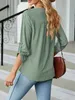 ASKSA Damen Bluse V-Ausschnitt Einfarbig Oberteile Elegant Produktbild-Vorschau 5