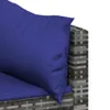 vidaXL 3-tlg. Garten-Lounge-Set mit Kissen Grau Poly Rattan Produktbild-Vorschau 6