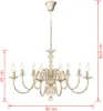 vidaXL Lustre en métal blanc antique 8 x E14 ampoules Voir les images du produit 4