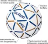 A handball with descriptive text labels pointing to its features. Produktbild-Vorschau